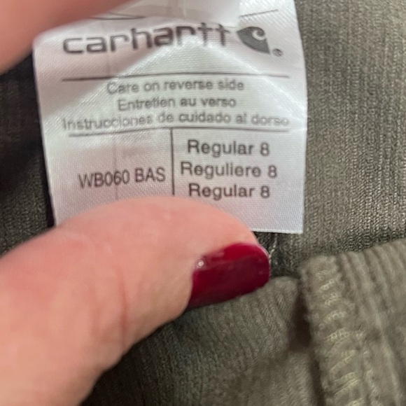 Carhartt Corduroy Skirt Size 8 Olive Green Knee Length Fall Pockets Academia - Picture 7 of 10